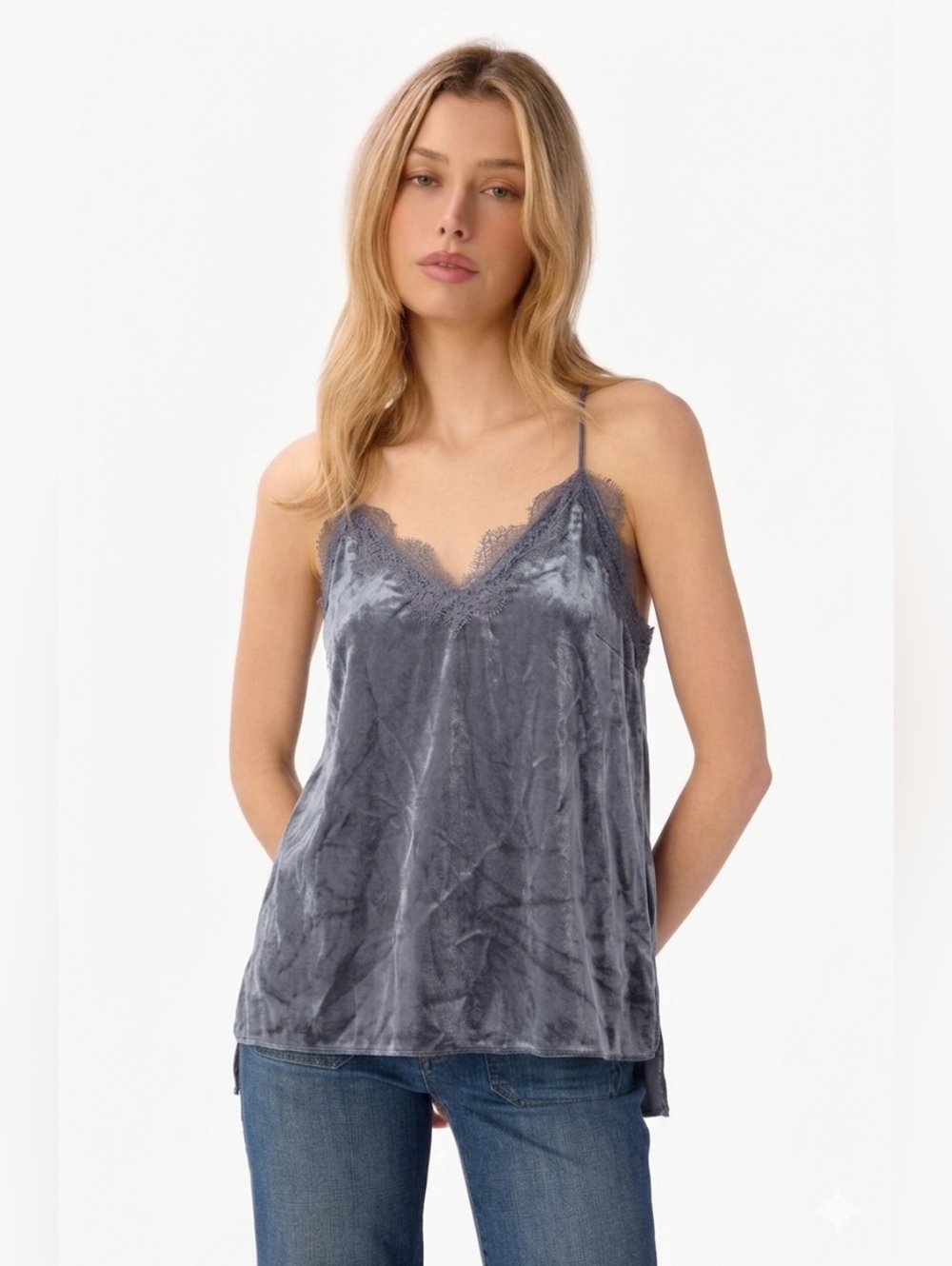 CAMI NYC The Racer Liquid Velvet Colour Mercury size M NWT